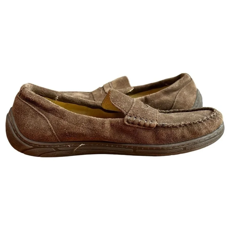 Primigi Penny Loafers Shoes Boys‎ size 38 US 5.5-6 Slip-On Suede Comfort Brown